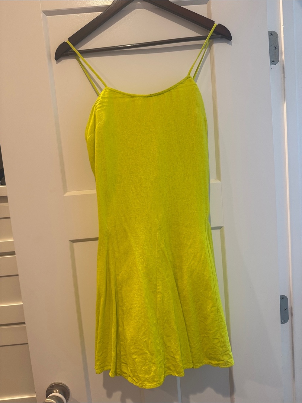 Lime Dress with Straps and Cut out Back